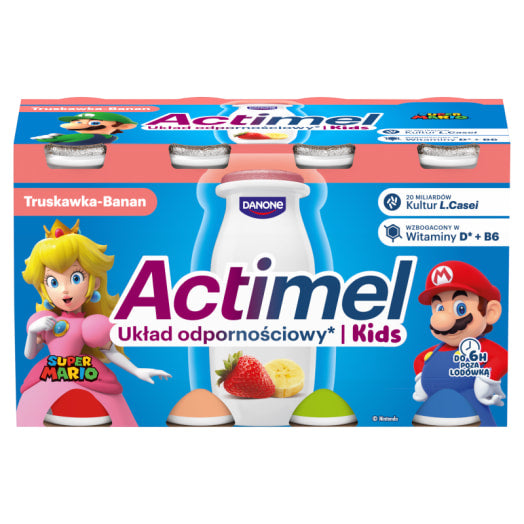 Actimel Kids Napój jogurtowy o smaku truskawkowo-bananowym (8 szt.)